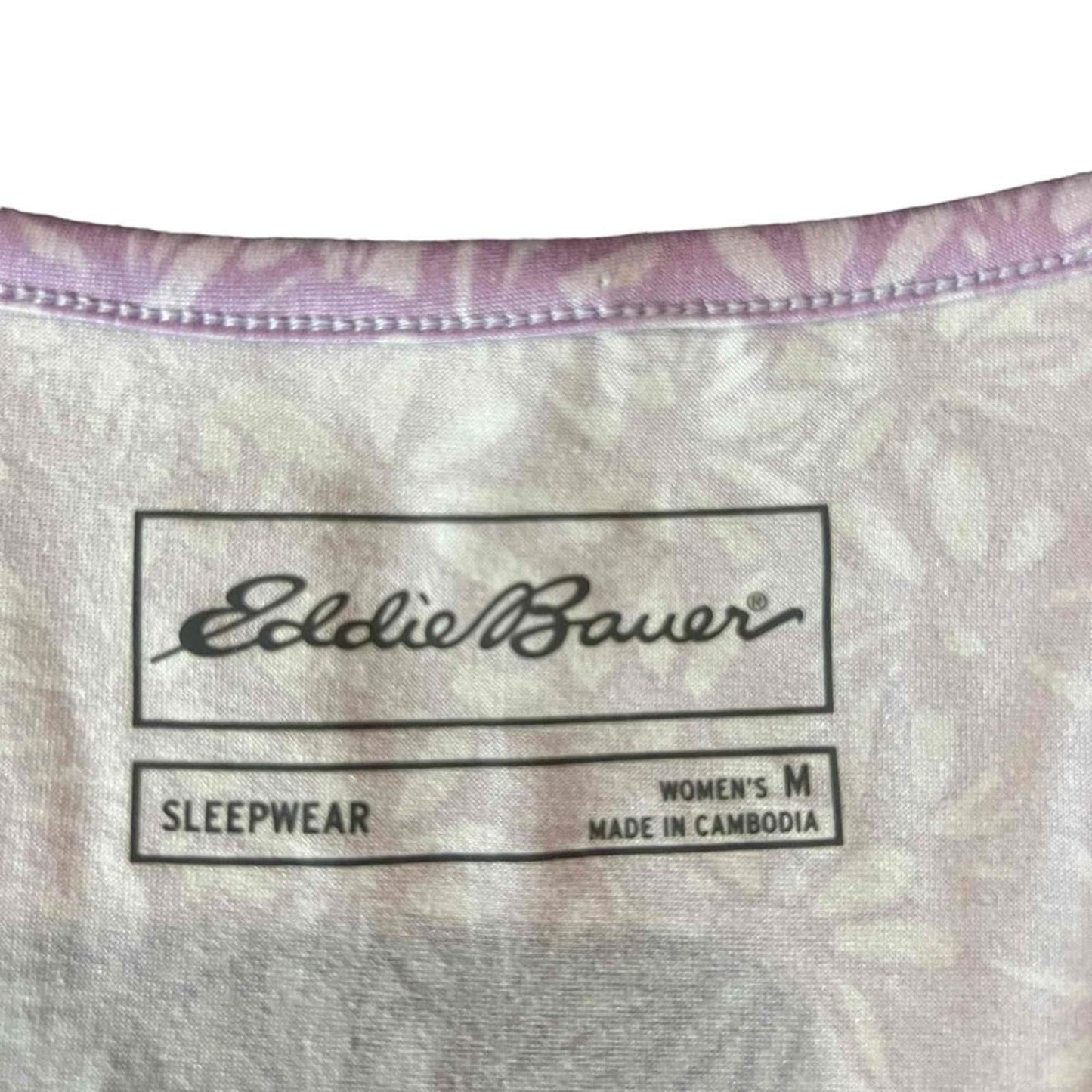 Eddie Bauer Women's Sleeveless V-Neck Floral Purple Sleepwear Top Size Medium