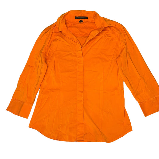 Express Design Studio Women's Medium Orange Long Sleeve Button-Up Shirt