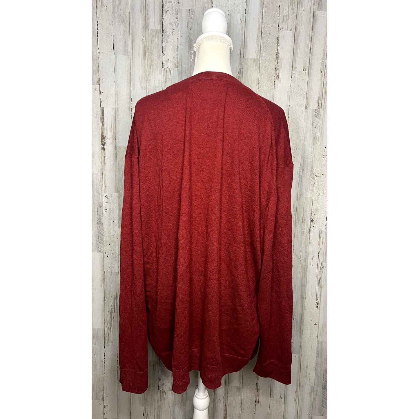 NWT Old Navy Men's XXXL Red Long Sleeve Casual Fall Pullover Lightweight Sweater