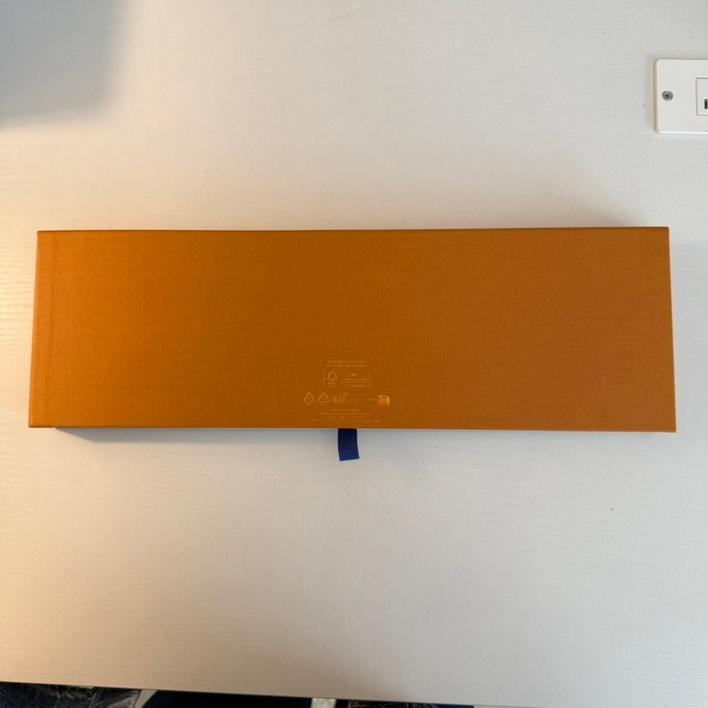 Louis Vuitton Orange Drawer-Style Gift Presentation Box Blue Ribbon Pull