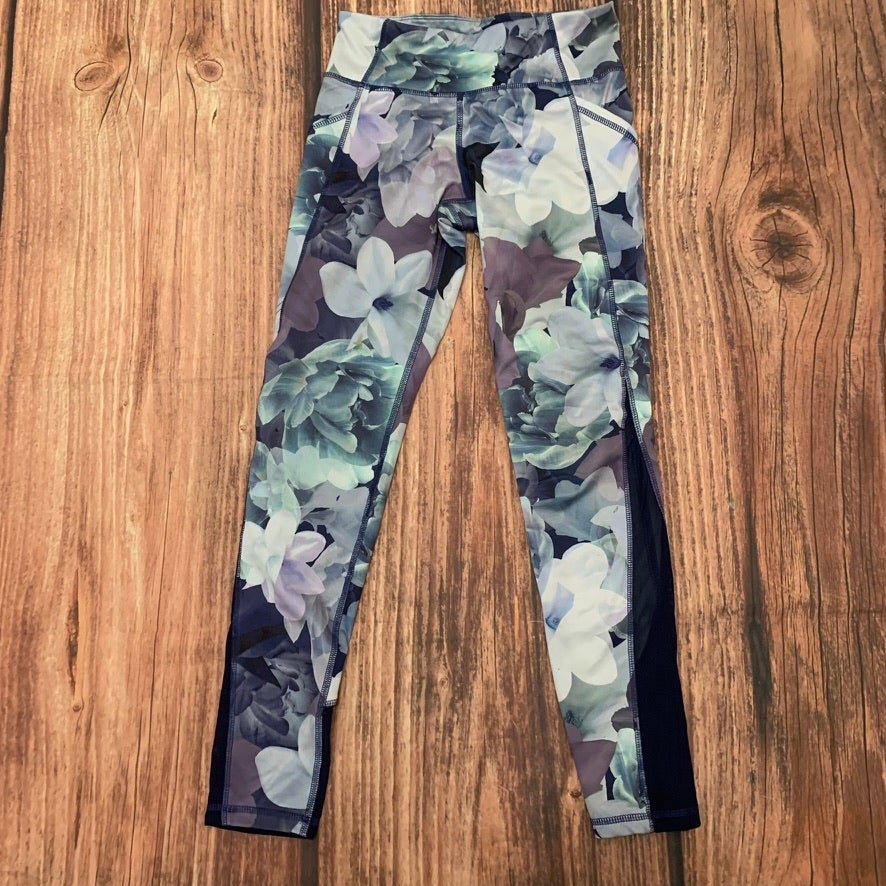 Old Navy Active Girls Leggings Size Large Floral Print High Rise