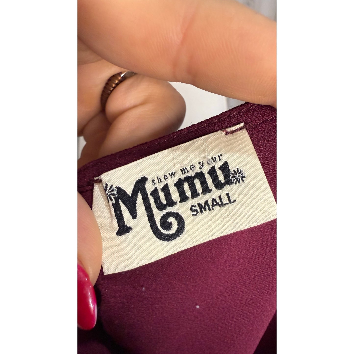 Show Me Your MuMu Women's Choker Shift Dress Burgundy Size Small Casual