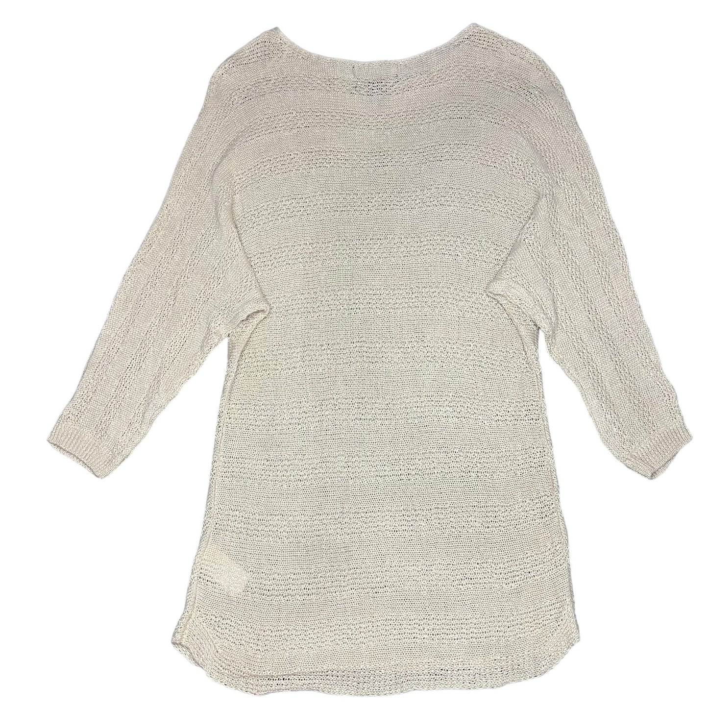 Tahari Women's Small Ivory Open-Knit Long Sleeve Pullover Sweater