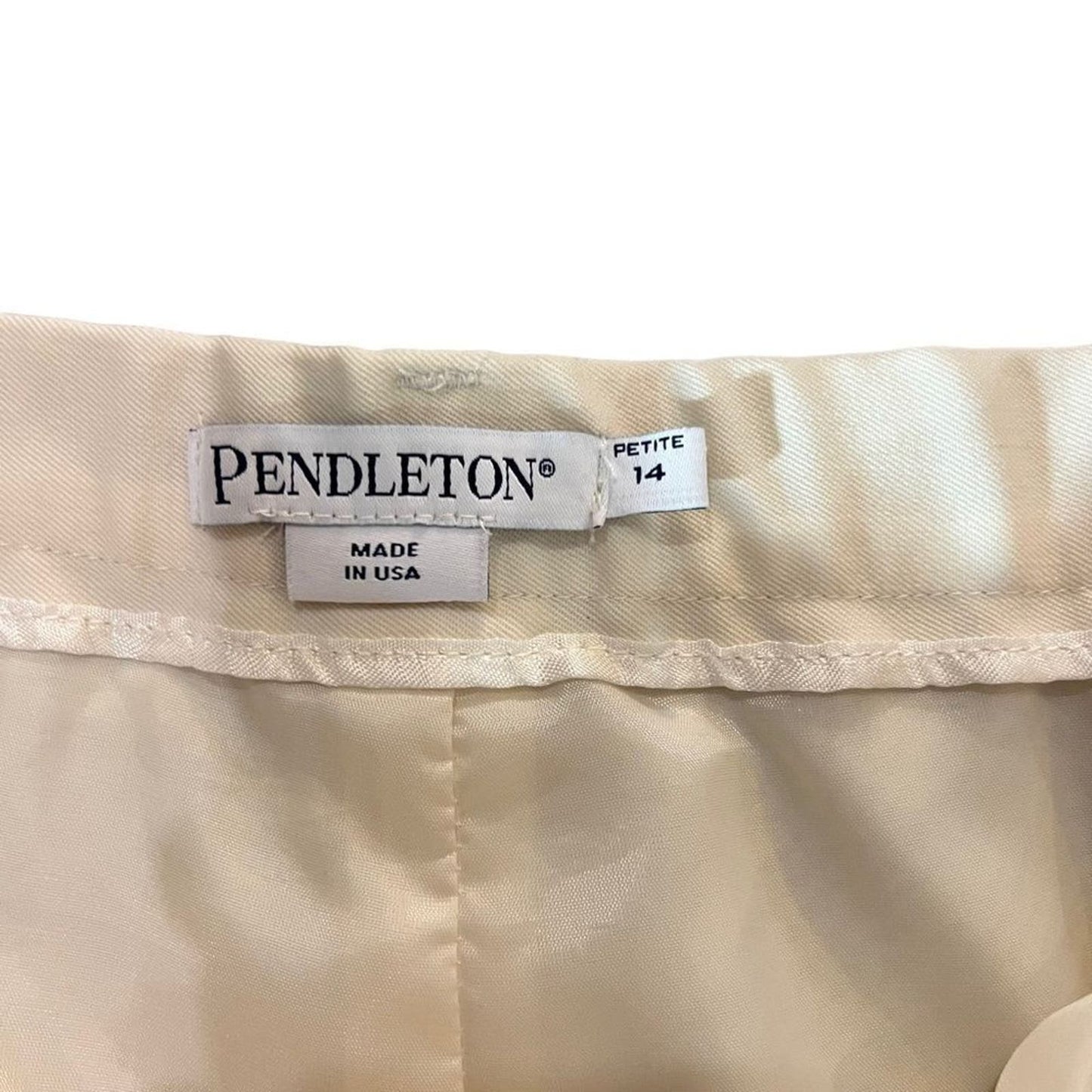 Pendleton 100% Virgin Wool Cream Trousers Size 14