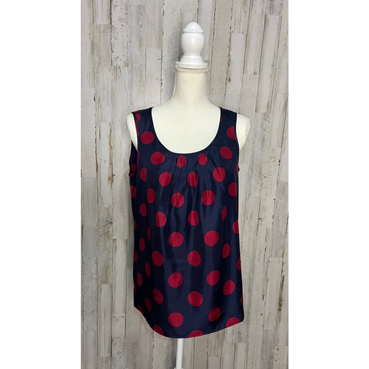 Talbots Women's Size 10 Polka Dot Sleeveless Blouse Multicolor