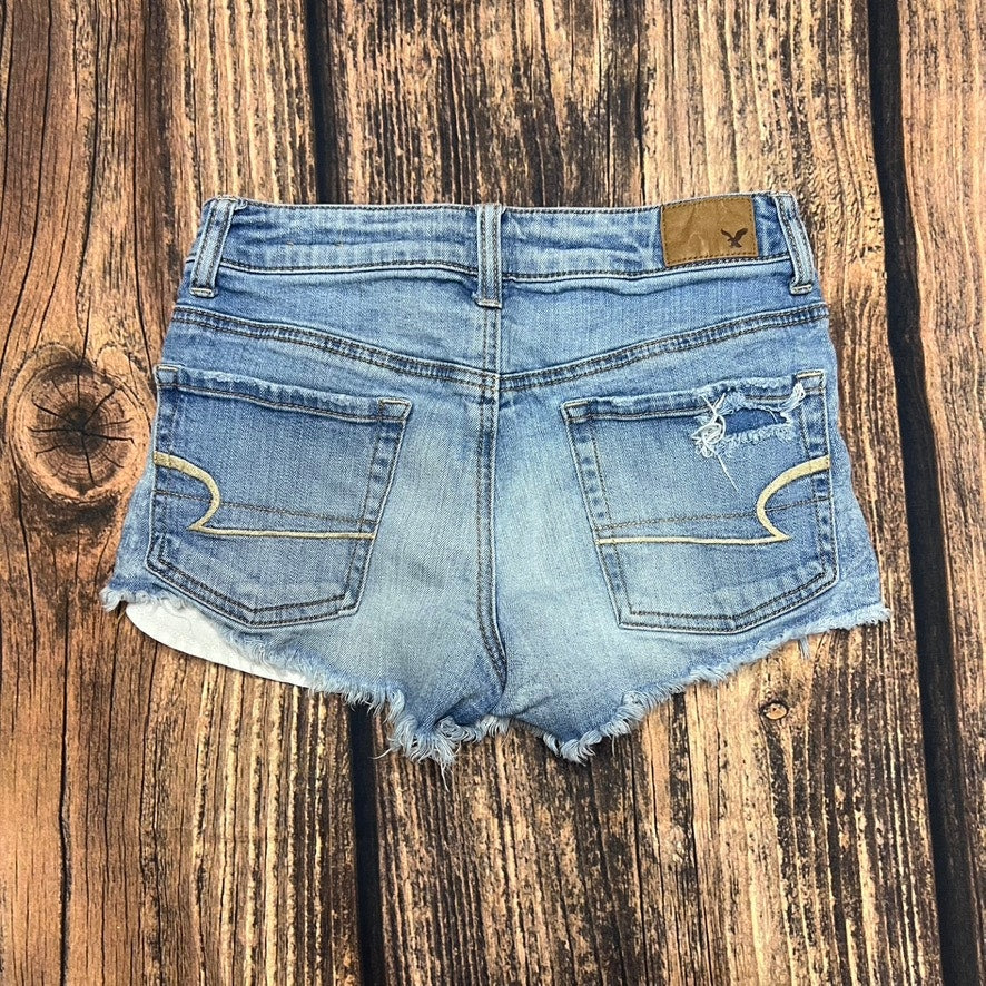 American Eagle Women's Hi Rise Festival Jean Shorts Blue Size 4