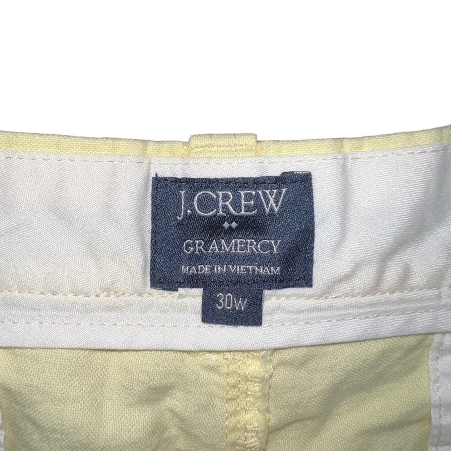 J.Crew Gramercy Chino Shorts Mens 30W Pale Yellow Flat Front Casual