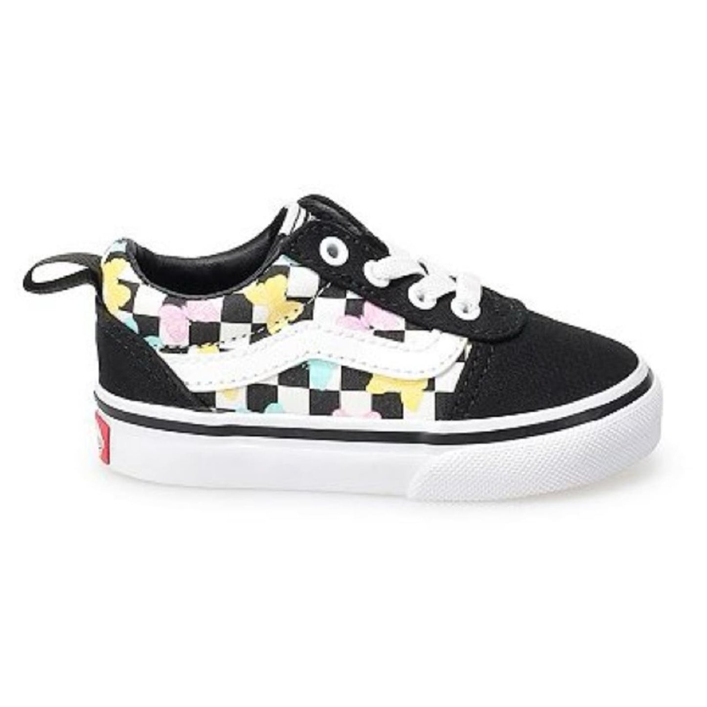 Vans Authentic Ward Slion-On Butterfly Checkerboard Sneakers Toddler Size 6.0