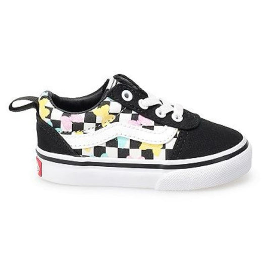 Vans Authentic Ward Slion-On Butterfly Checkerboard Sneakers Toddler Size 6.0