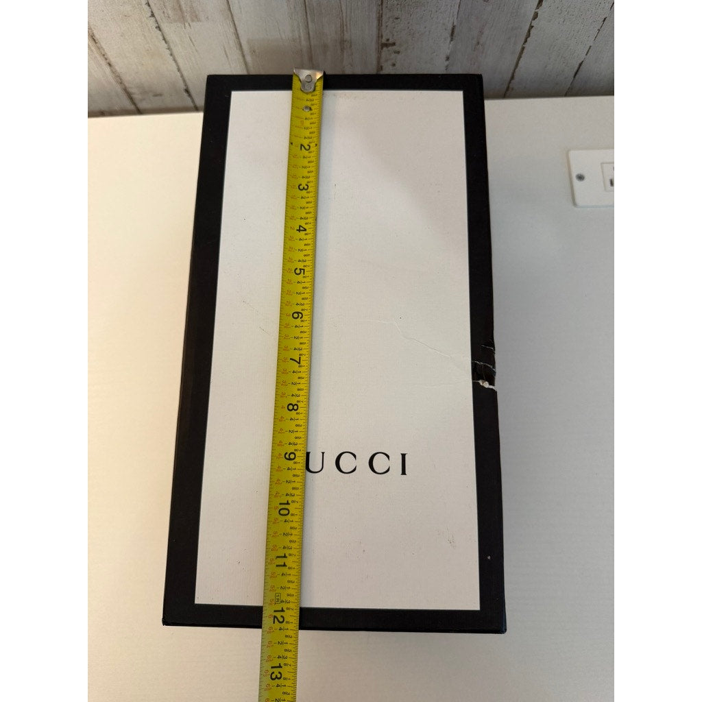 Gucci Black & White Logo Shoe Gift Storage Box With Lid Empty 12x6