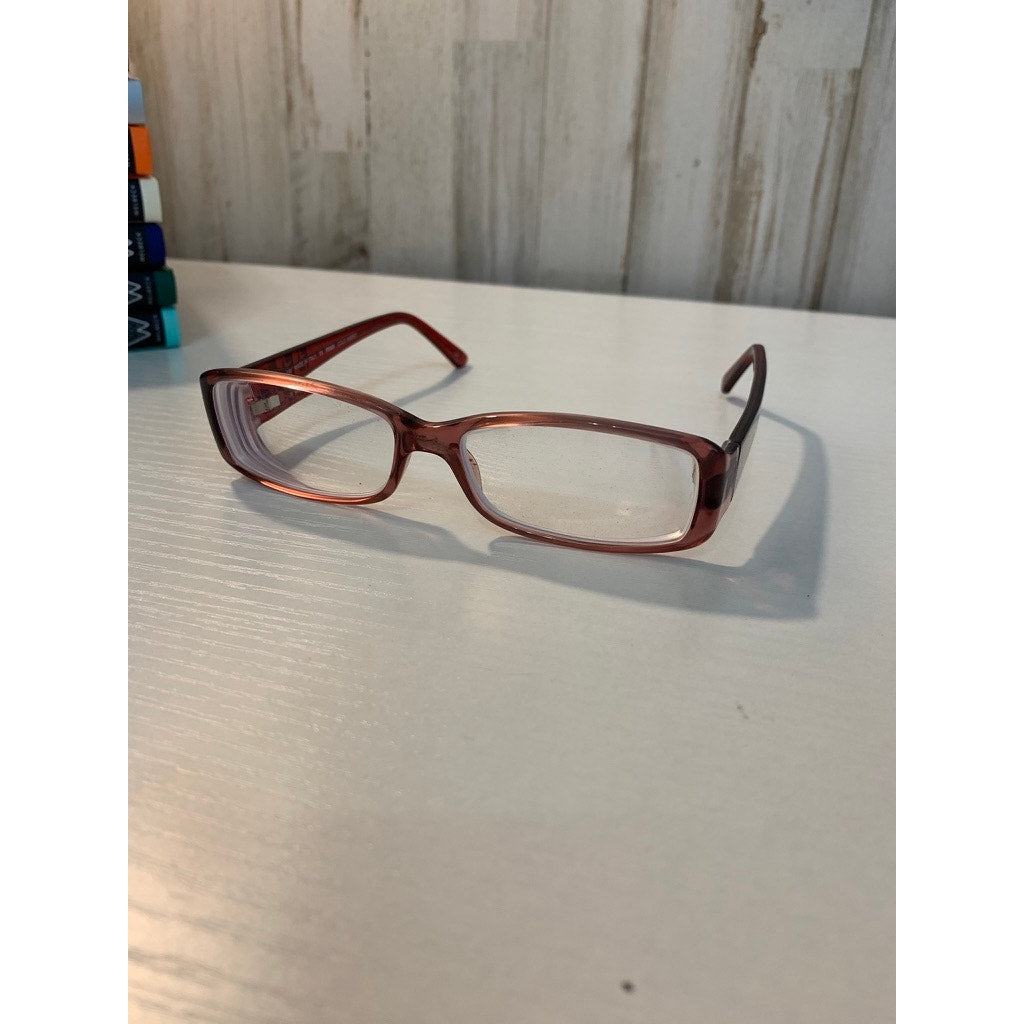 Fendi Eyeglass Frames Womens Red Rectangular FF Logo Temples