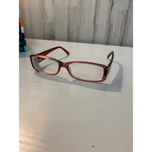 Fendi Eyeglass Frames Womens Red Rectangular FF Logo Temples