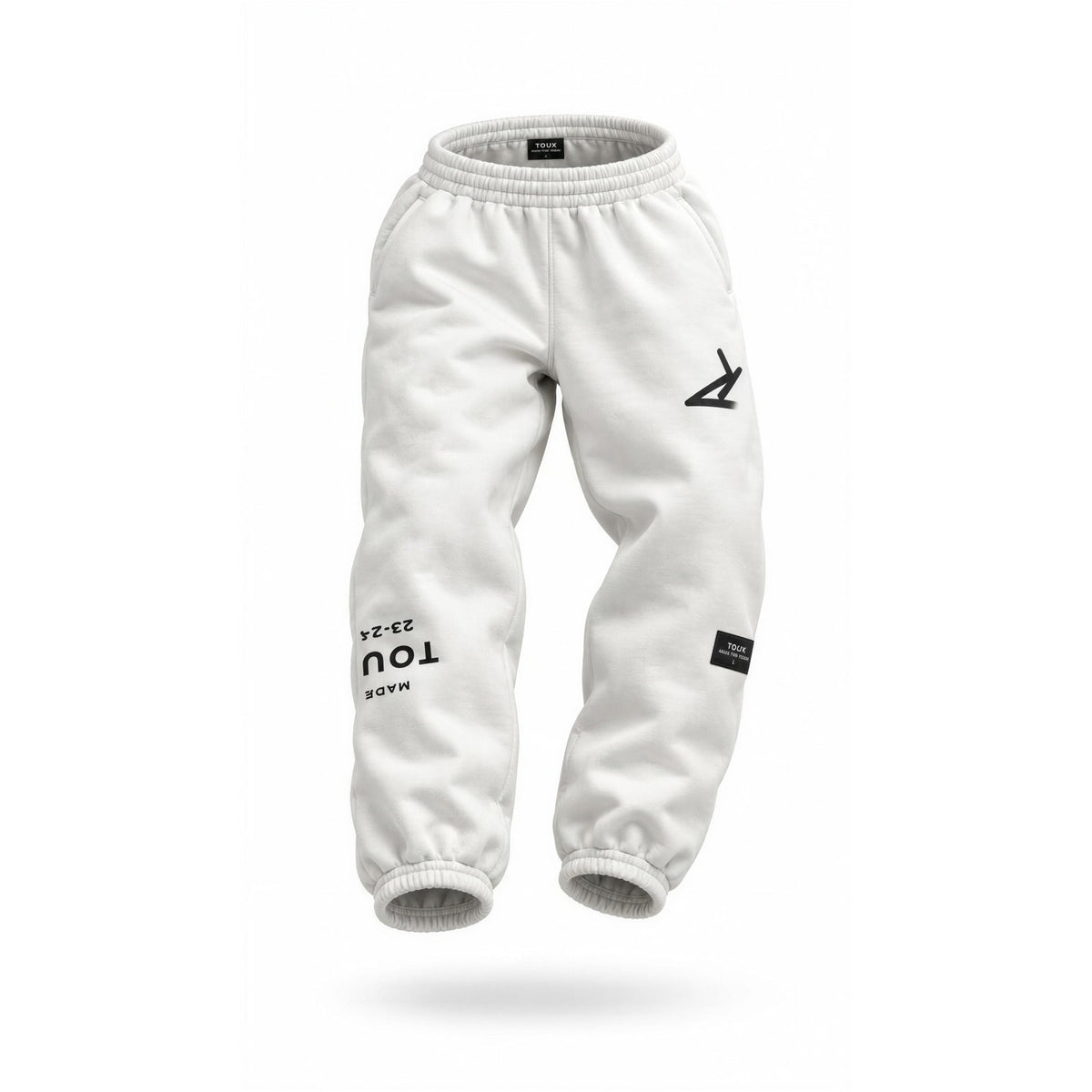 Touck Radix Tour Jogger Sweatpants Mens XS White Fleece Drawstring Logo