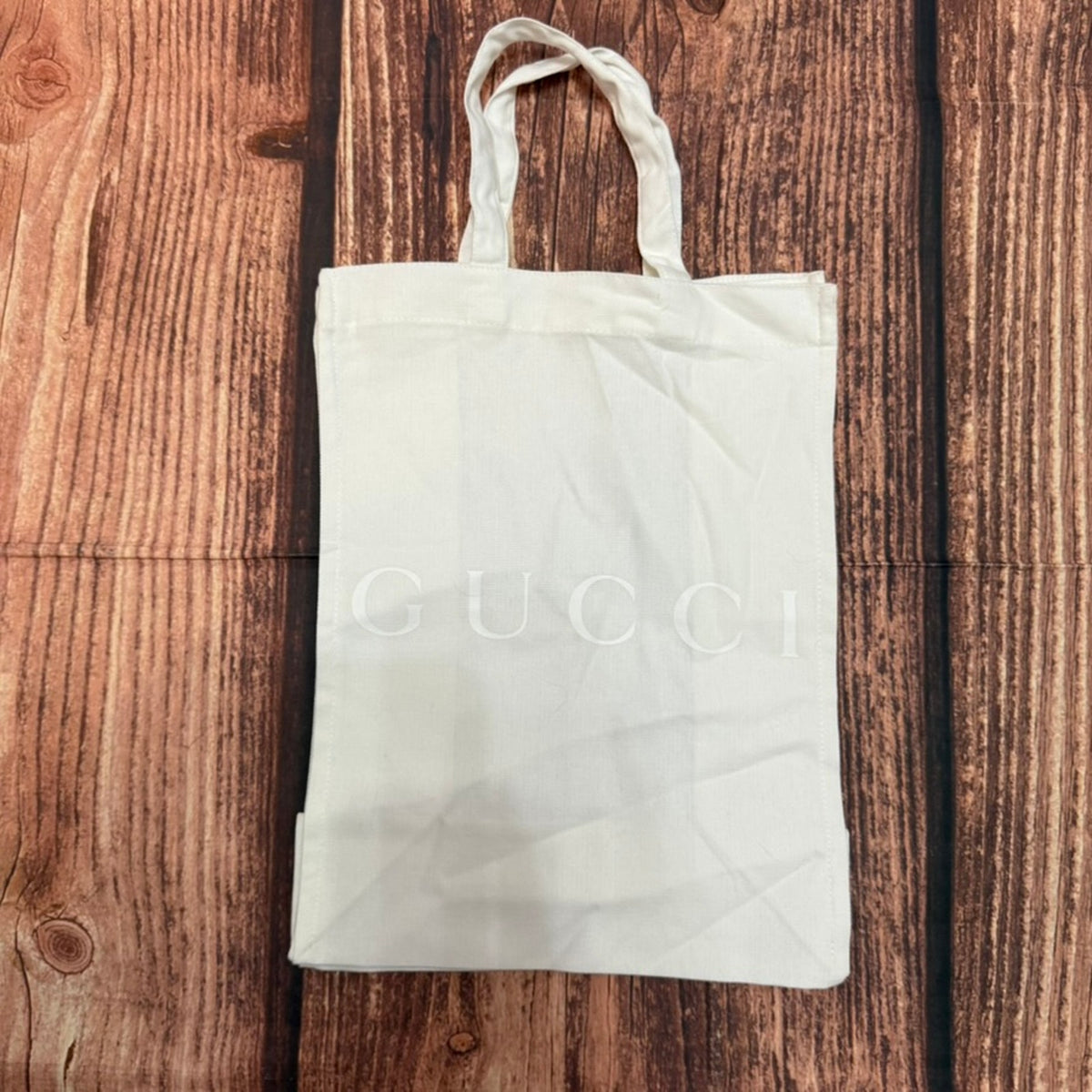 Gucci Tote Bag Unisex Medium White Logo Reusable Shopping Storage 14x10