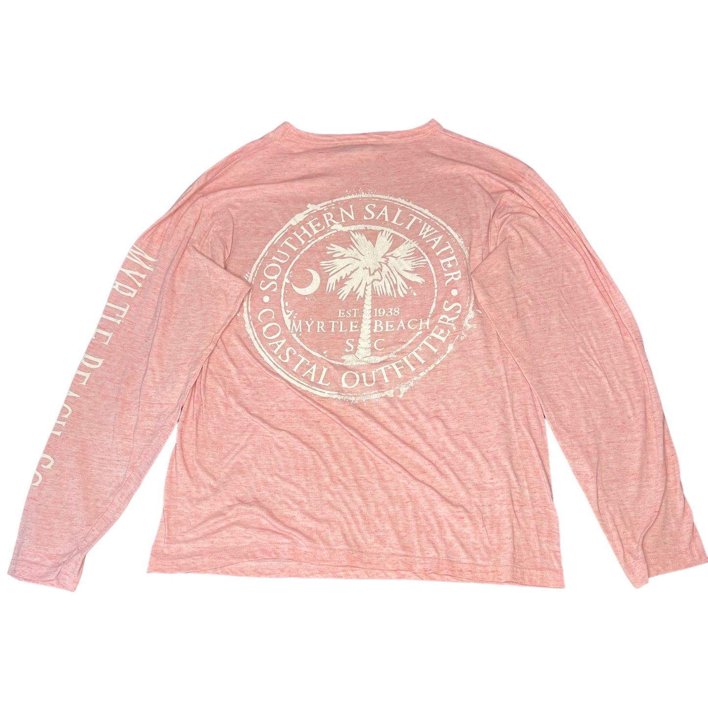 Tsunami Surf Co. Men's Medium Myrtle Beach Pink Graphic Long Sleeve T-Shirt