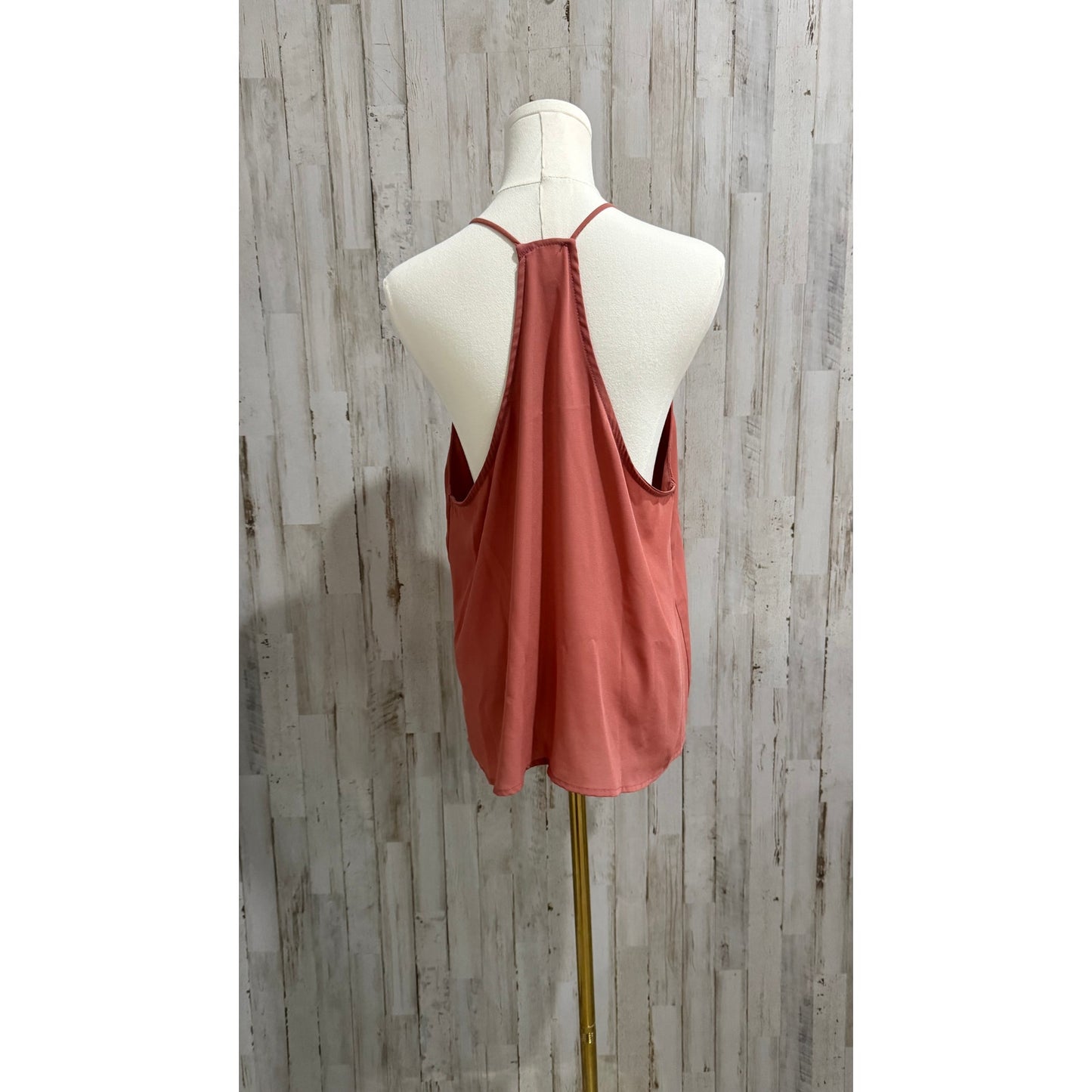 Wet Seal Cami Tank Top Womens Size L Pink V-Neck Racerback Spaghetti