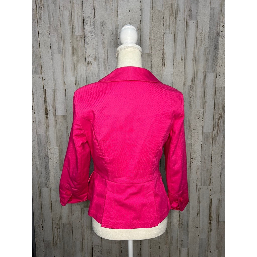 Cabi Women's Blazer Size 4 Hot Pink Single Button Jacket #310