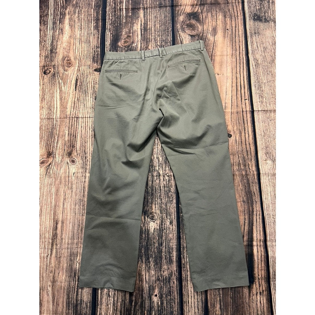 J.Crew Men's Chino Pants Size 34x30 Green Slim Fit Flat Front