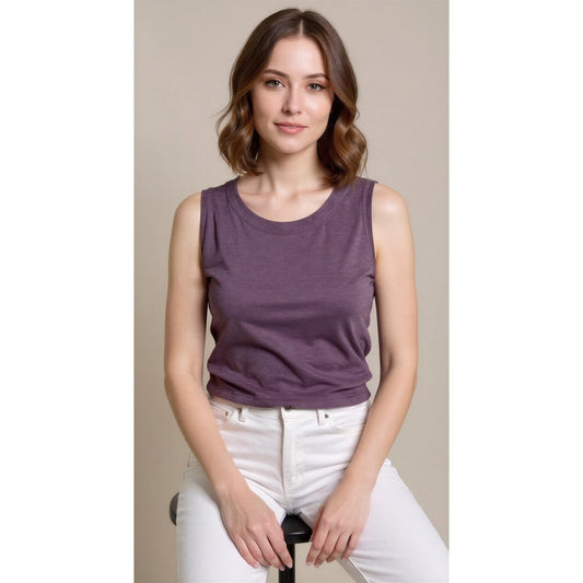 Athleta Tank Top Womens 1X Purple Sleeveless Scoop Neck Swing Activewear