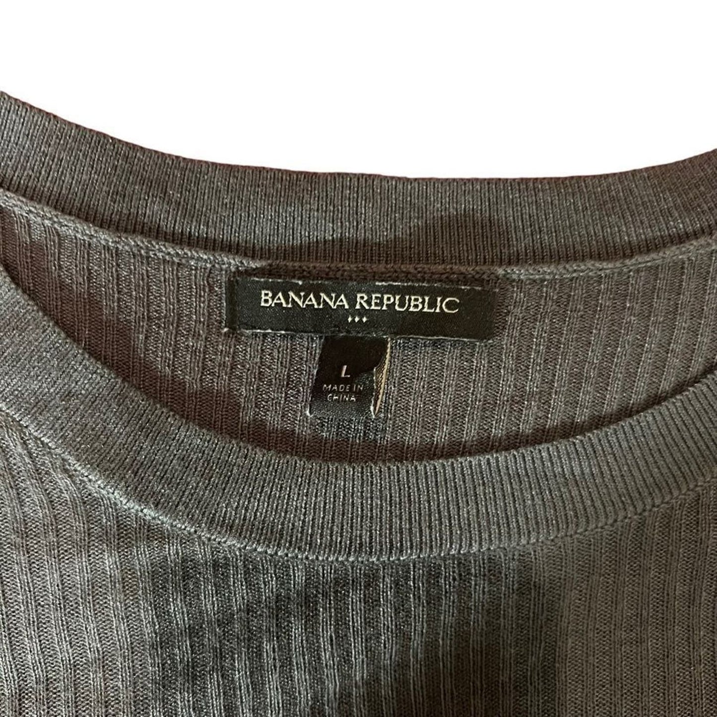 Banana Republic Size Large Short Sleeve Grey Sweater Top