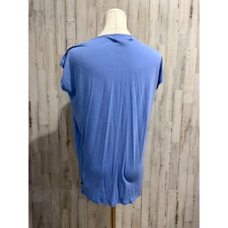 Michael Michael Kors Blouse Women's Medium Blue Twist Front Knot Tunic Top