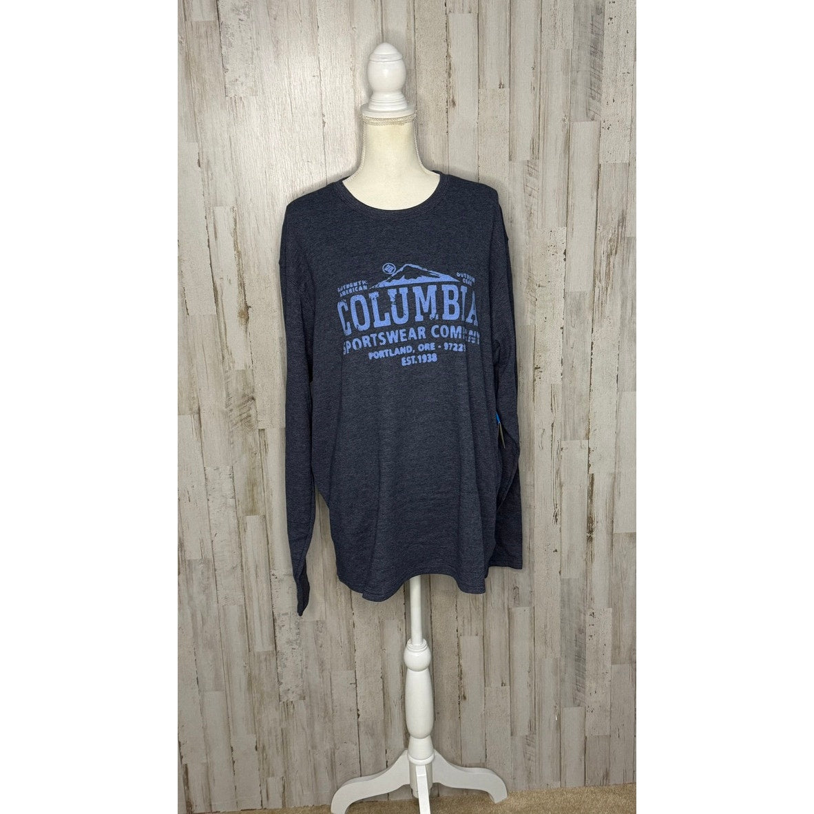 NWT Columbia Men's XL Gray Long Sleeve Graphic T-Shirt Outdoor Casual