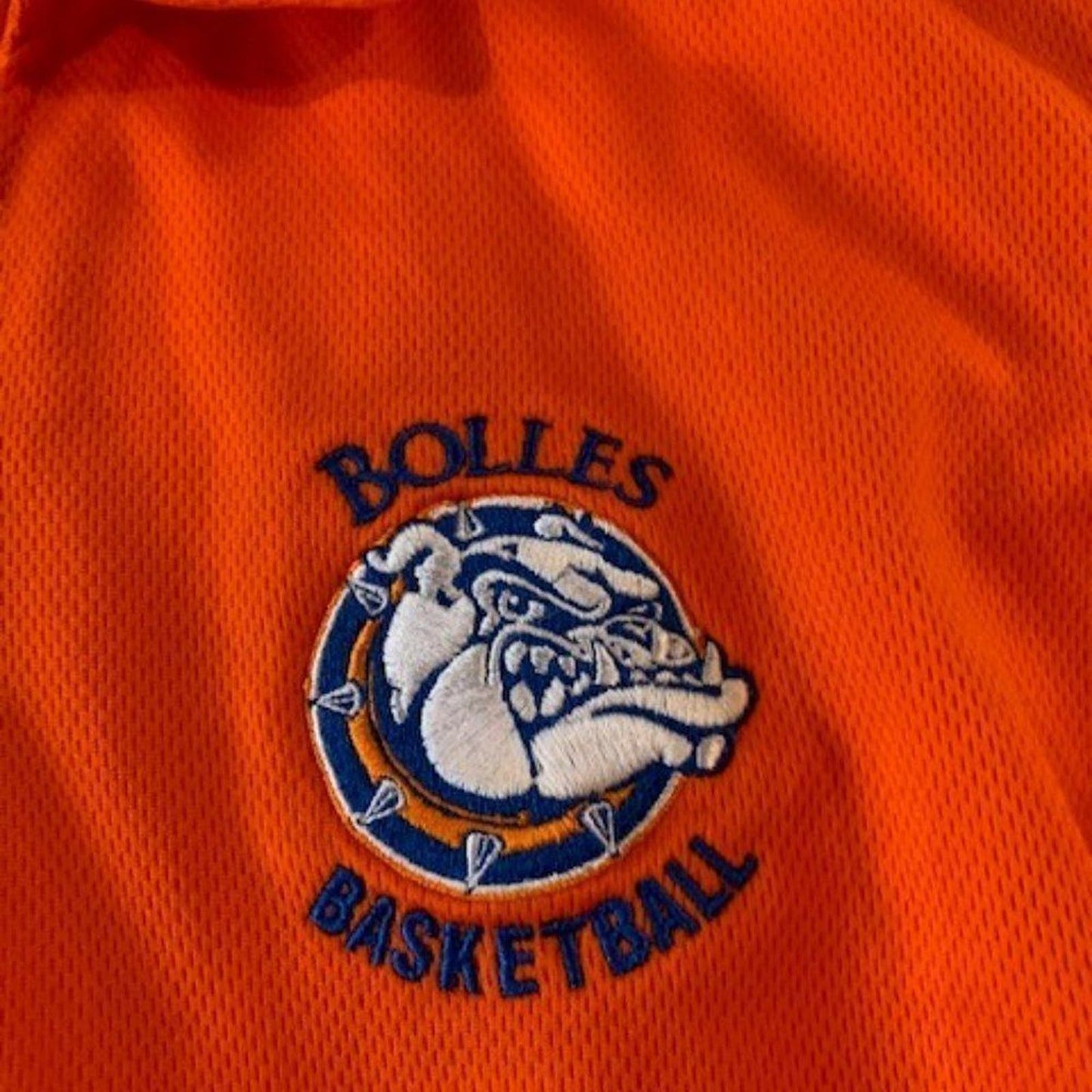 The Bolles School orange basketball logo polo EUC