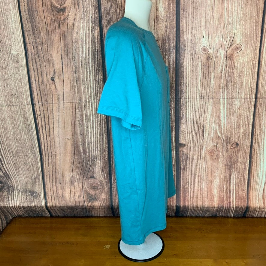 Carhartt Force T-Shirt Mens Size Small Teal Pocket Crew Neck