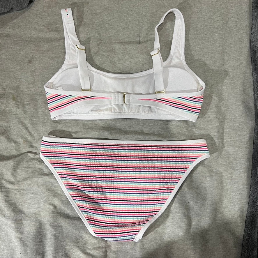 Hula Honey Women's Striped Bikini Set Multicolor Size Large