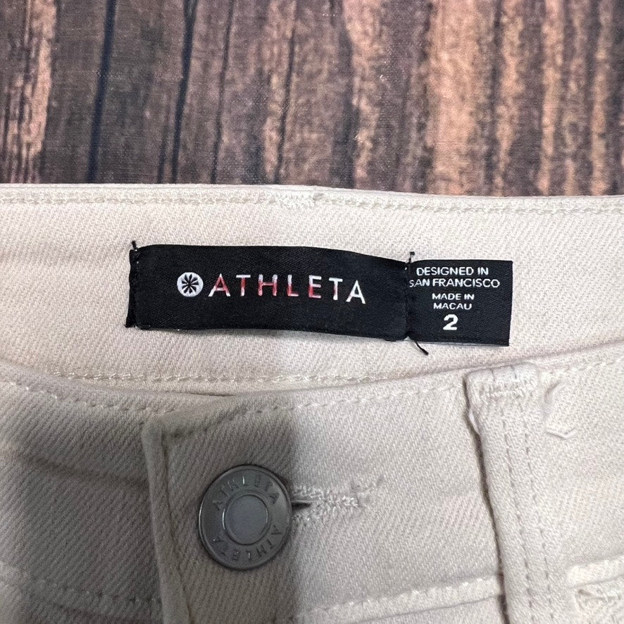 Athleta Women's Size 2 Beige Straight Leg Ankle Jeans Casual