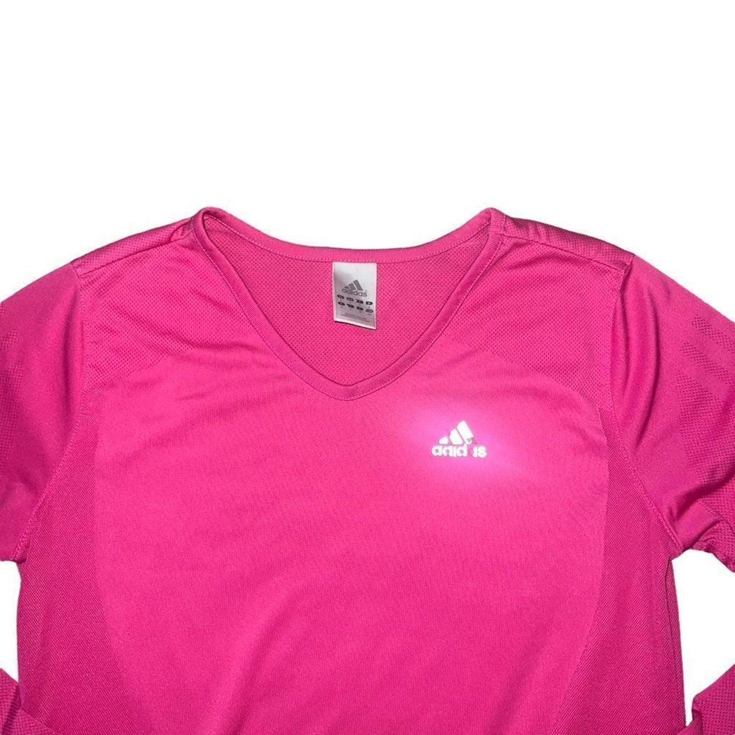 Adidas Women's Pink V-Neck Long Sleeve Size Small