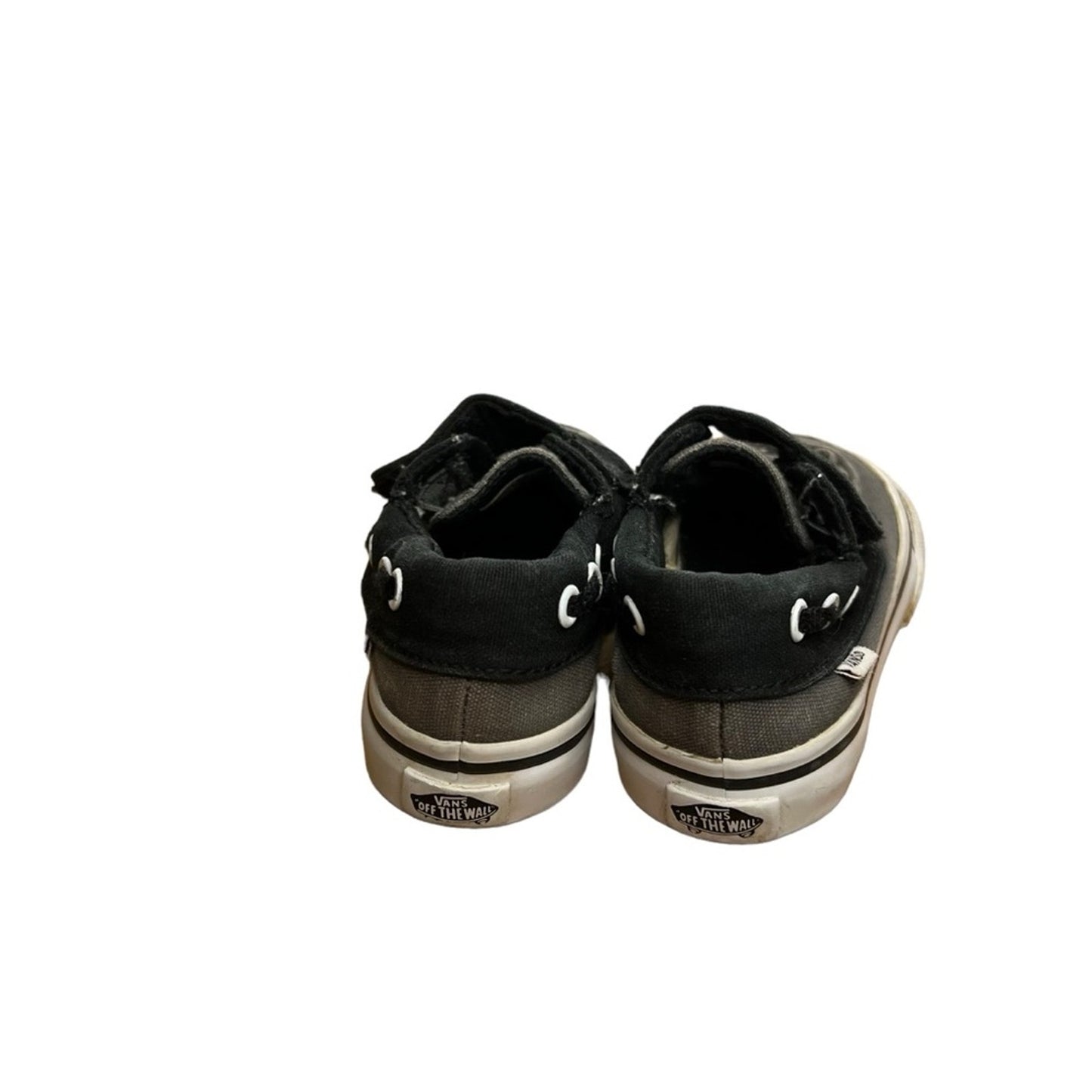 Vans Toddler Low Top Skate Shoes Gray/Black Hook & Loop Size 4.5
