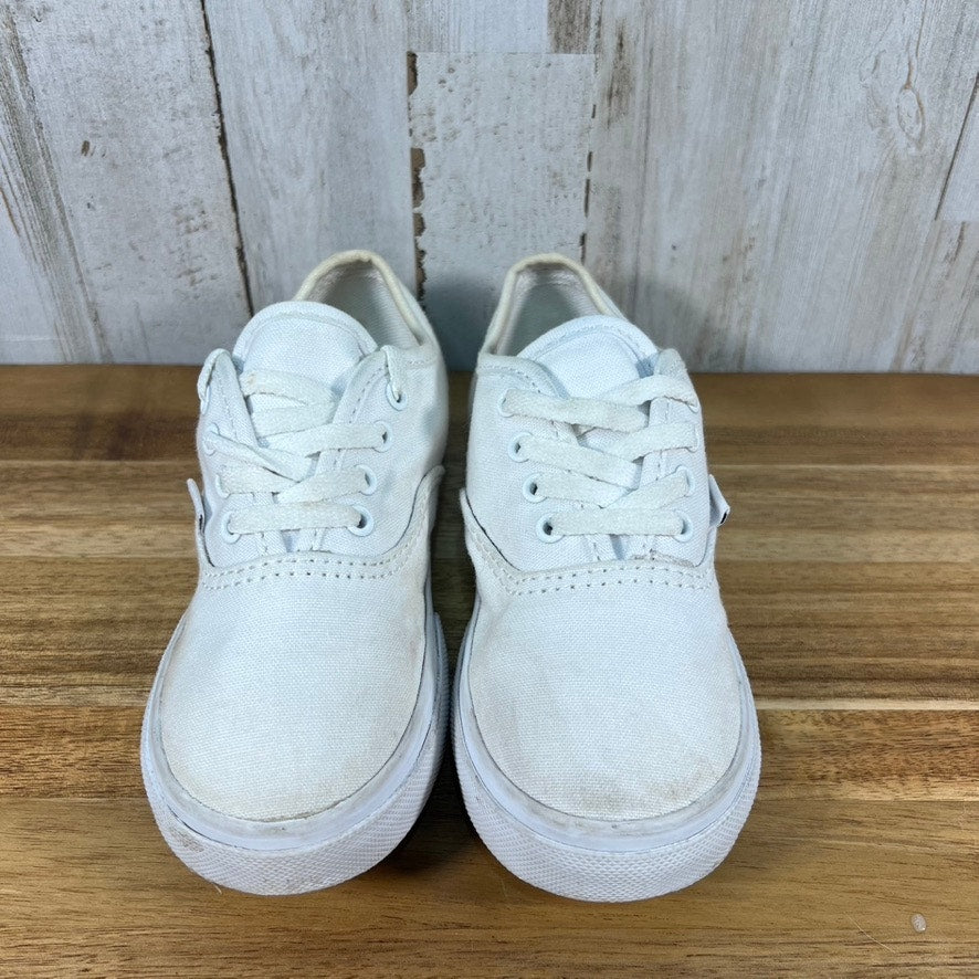 Vans Off The Wall Low Canvas Trainers White Unisex Toddler Size 10 Sneakers