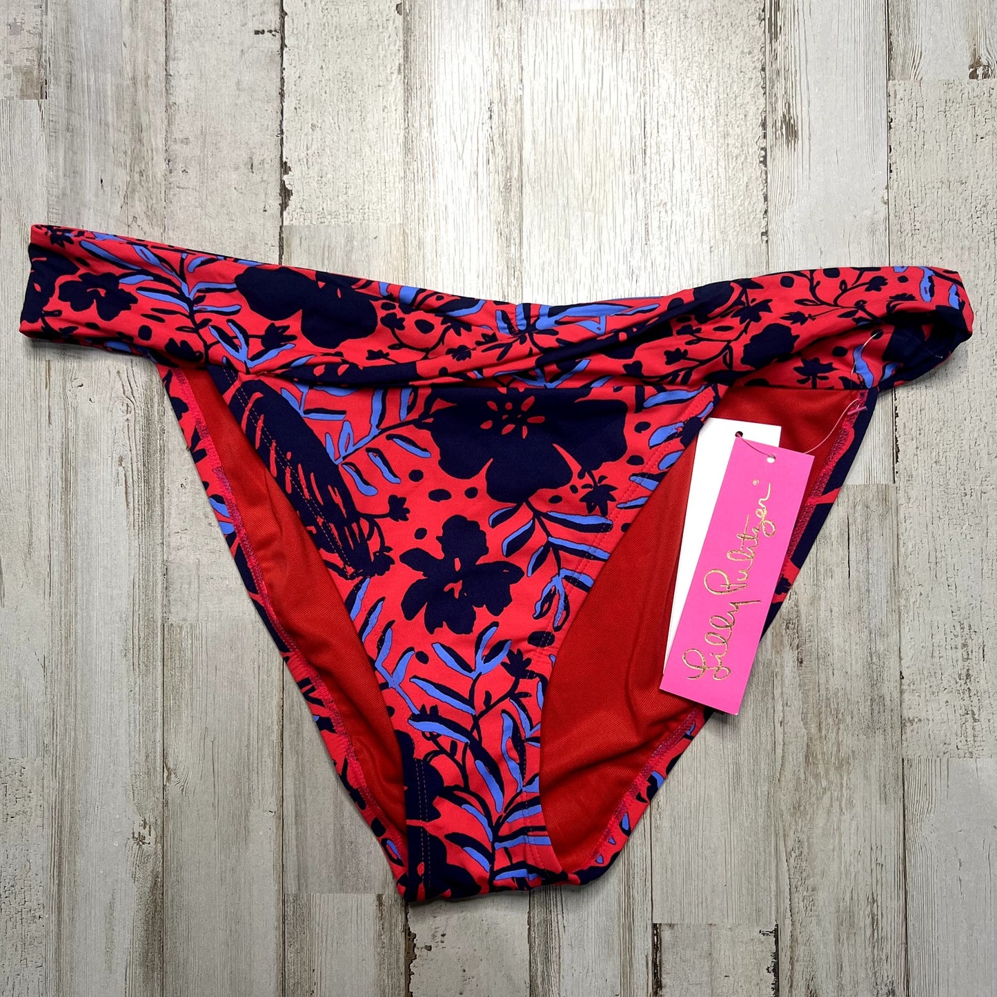 NWT Lilly Pulitzer Women's Size 14 Trey Bikini Bottom Red Floral