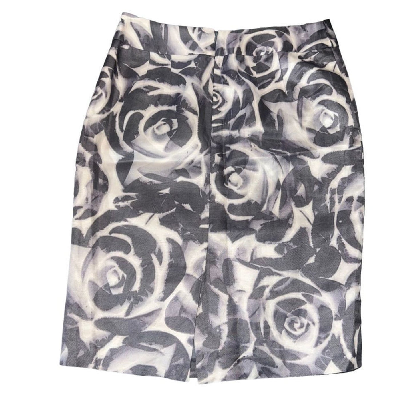 Banana Republic Size 6 Grey Floral Pencil Skirt