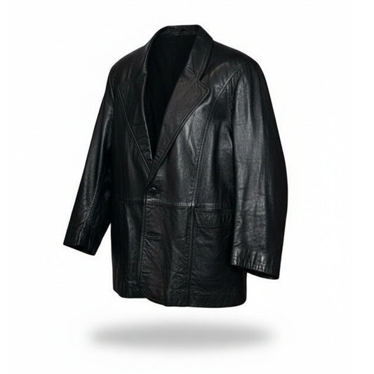 Adler Sovereign Blazer Jacket Mens Small Black Button Front Notched Lapel