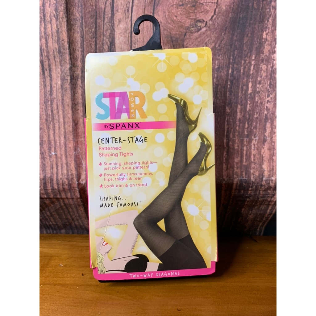 SPANX Star Power Shaping Tights Size B Black 2-Way Diagonal