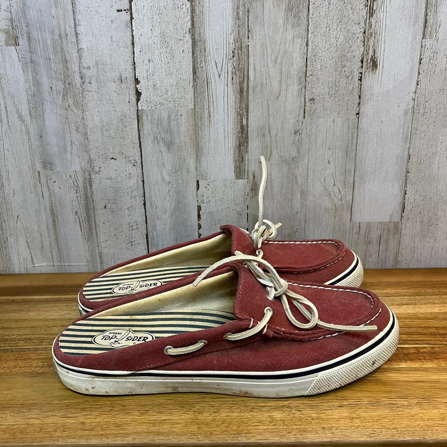 Vintage Sperry Top-Sider Women's Size 10M Bahama Clog Saltwater Red Slip-On Shoe