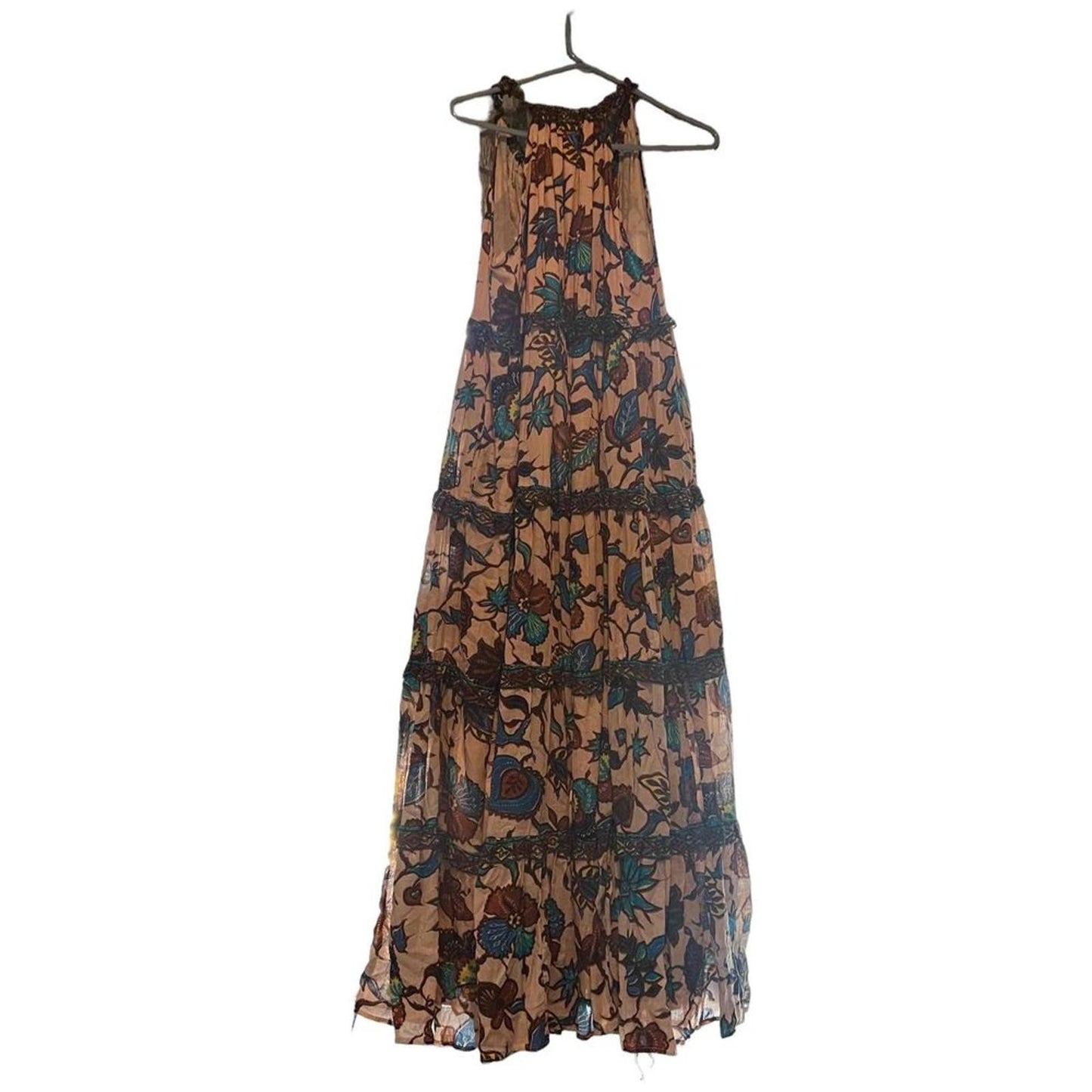 NWT Anthropologie Love The Label Boho Printed Maxi Dress Size Small