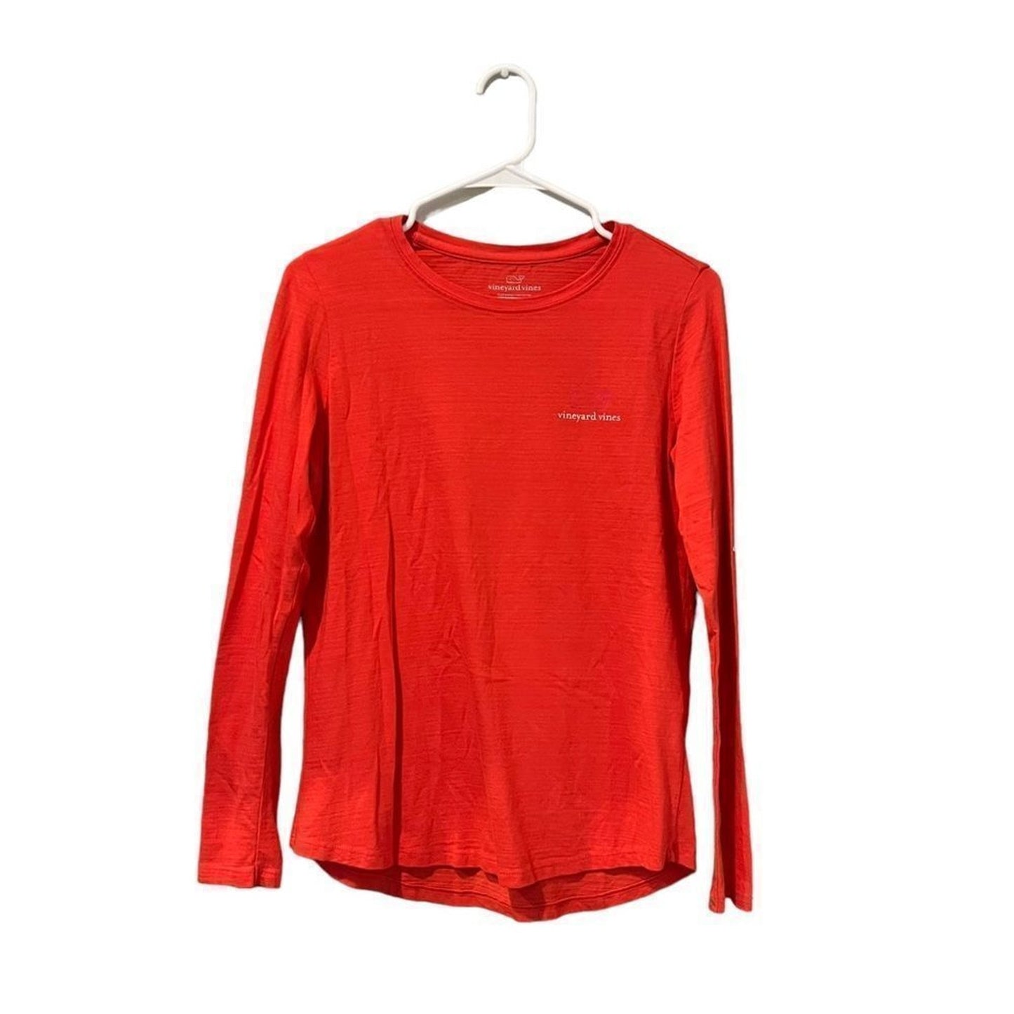 Vineyard Vines T-Shirt Womens XS Red Long Sleeve Crew Neck Whale Graphic