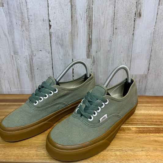 Vans Men's Authentic Low-Top Trainers Green Bleach Canvas Men's 6.5/ Women's 8.0