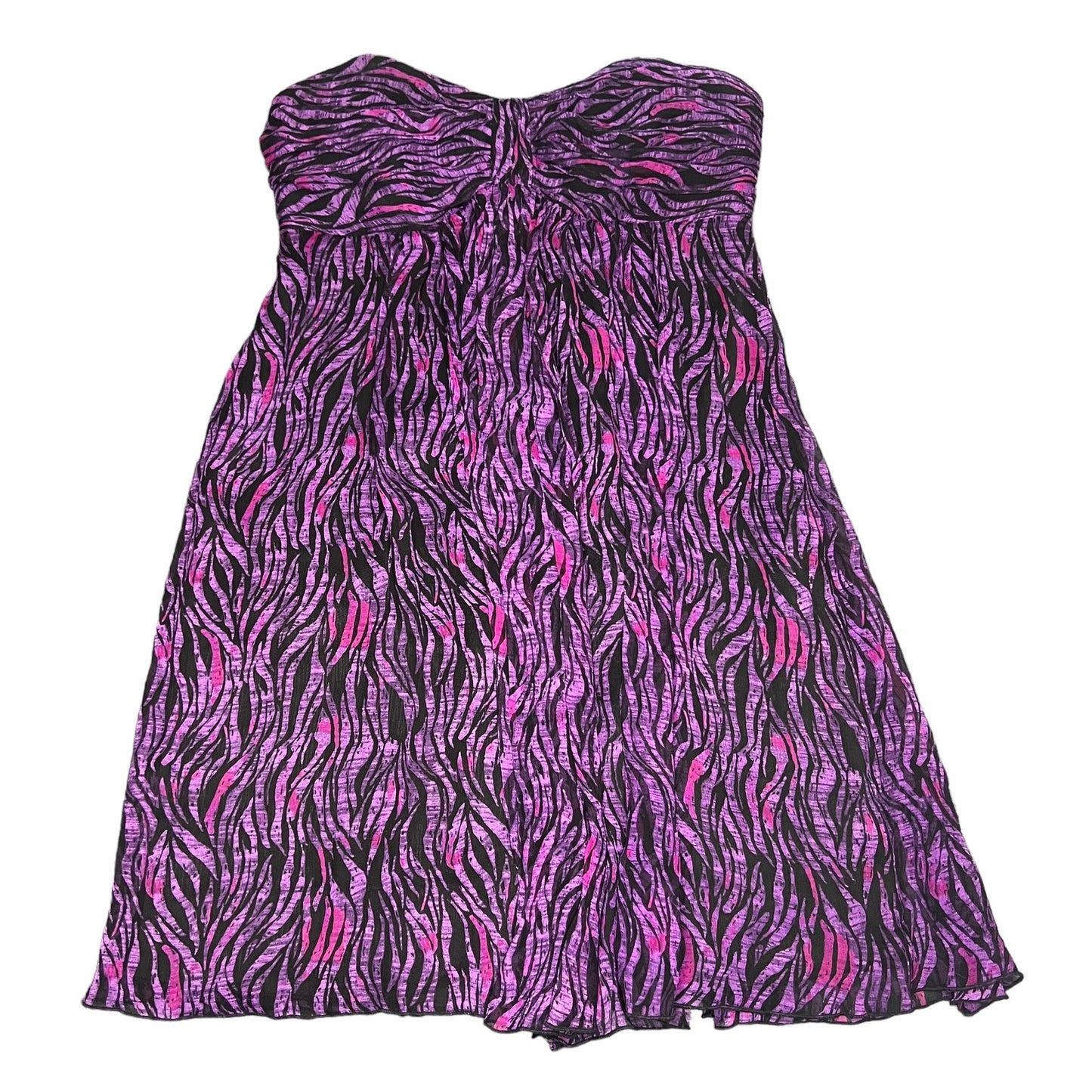 Express Women's Size 4 Strapless Purple & Black Flowy Mini Dress Party Cocktail