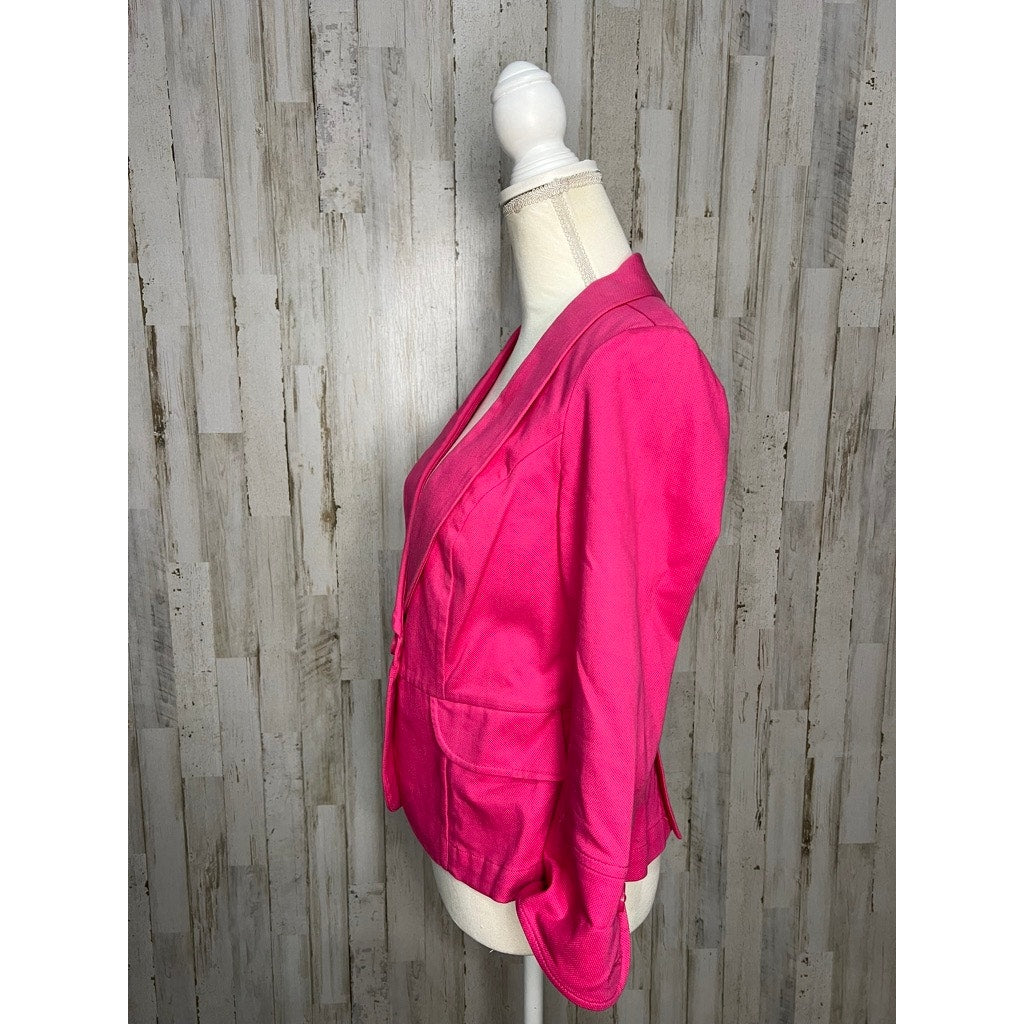 Cabi Women's Blazer Size 4 Hot Pink Single Button Jacket #310