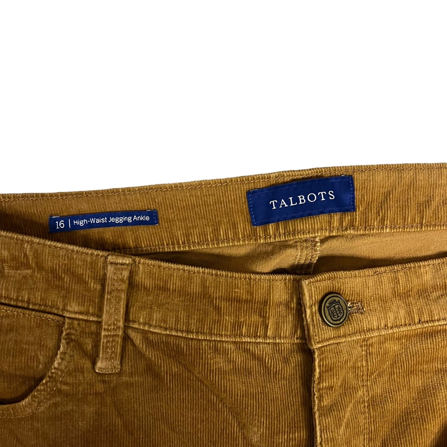 Talbots Women's High-Waist Corduroy Jegging Ankle Pants Brown Size 16