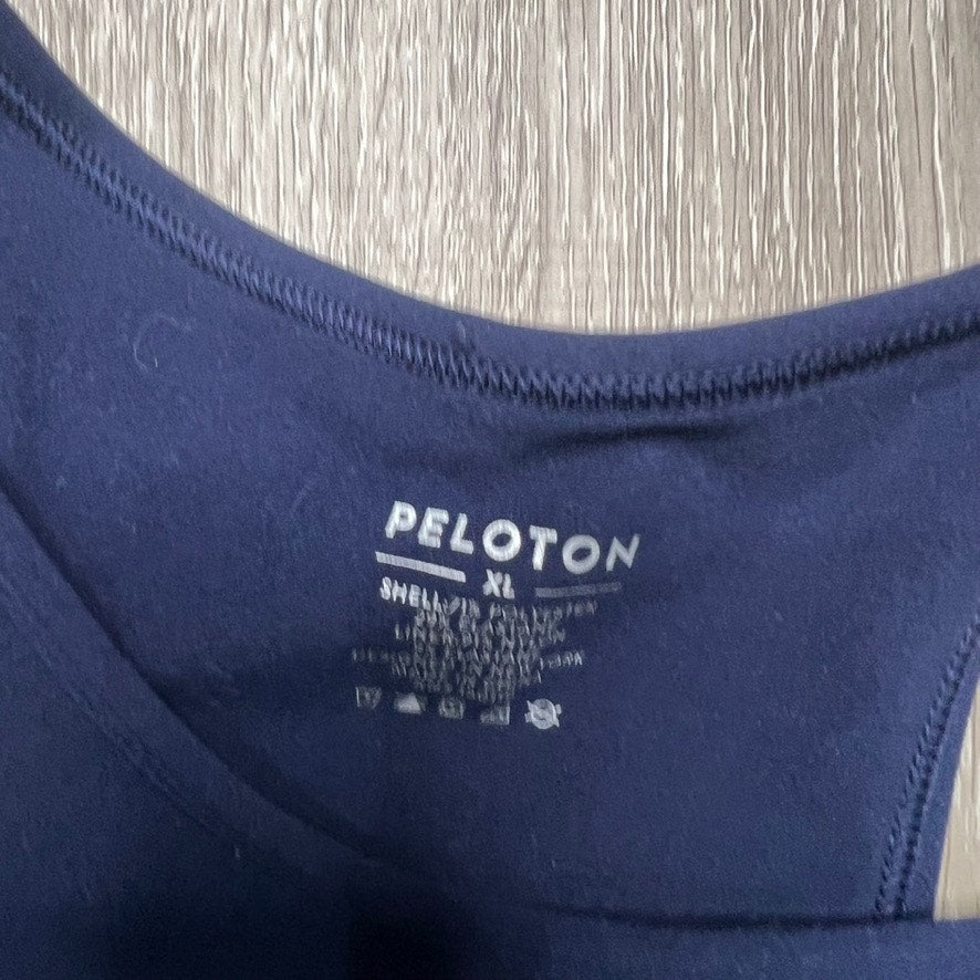 Peloton Women's XL High Neck Racerback Sports Bra Blue Activewear