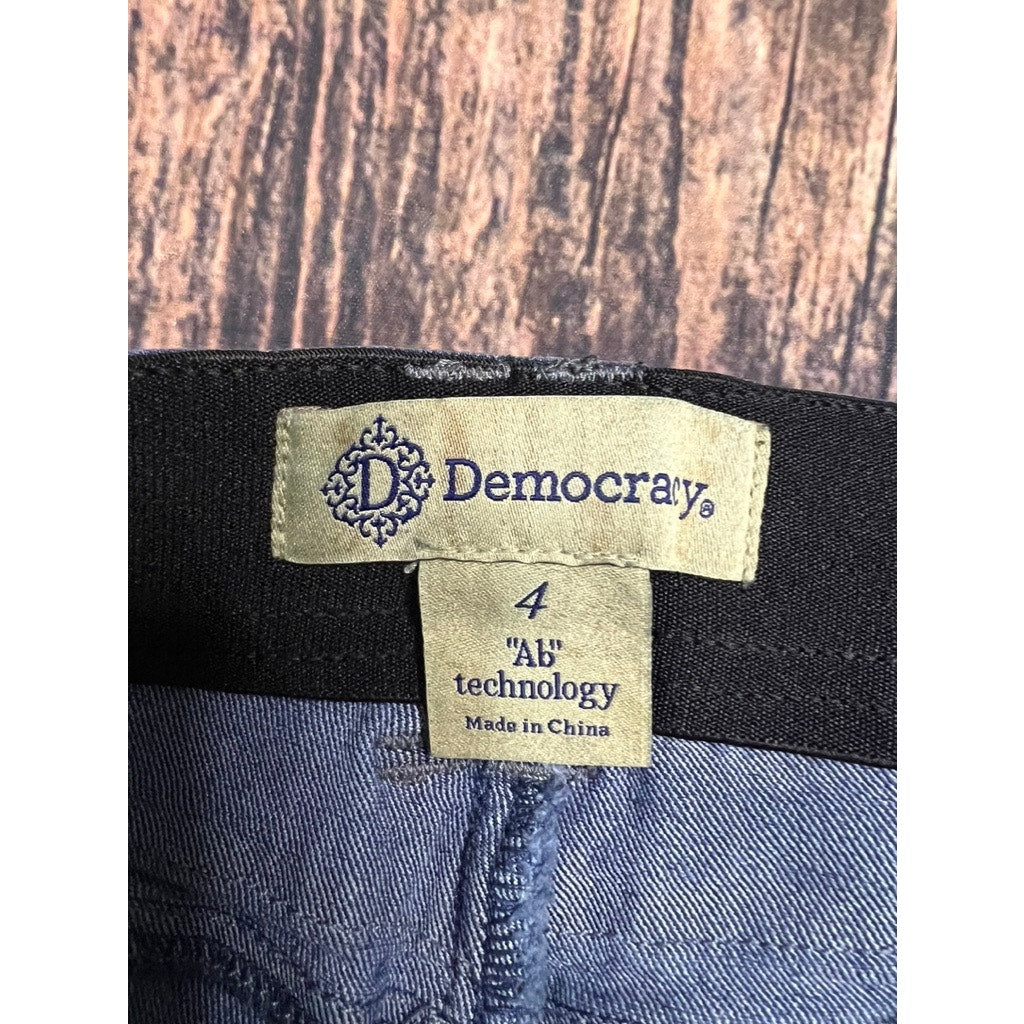 Democracy Women's Skinny Jeans Size 4 Blue Distressed Mid-Rise Denim