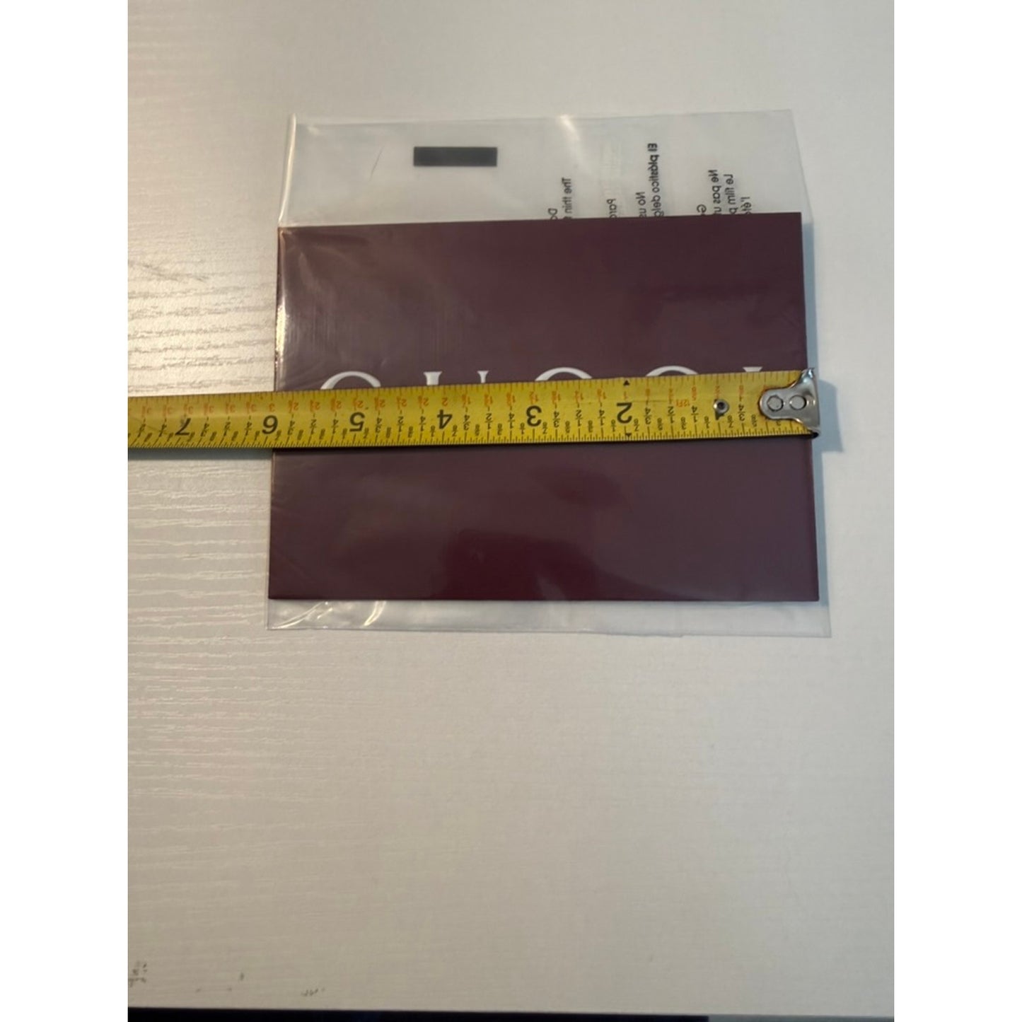 Gucci Burgundy Maroon Glossy Logo Envelope Receipt Holder Gift Packaging 6"x4.5"