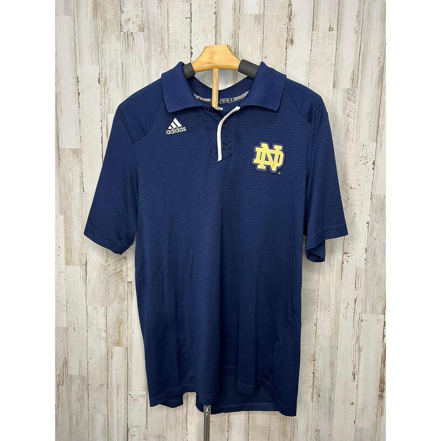 Adidas Notre Dame Fighting Irish Polo Shirt Men's Large Blue Sports Casual