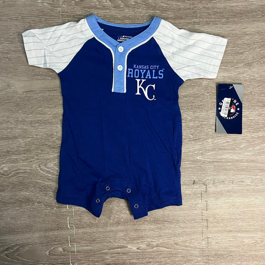 NWT MLB Kansas City Royals Boys' 3-6M Short Sleeve Romper Blue