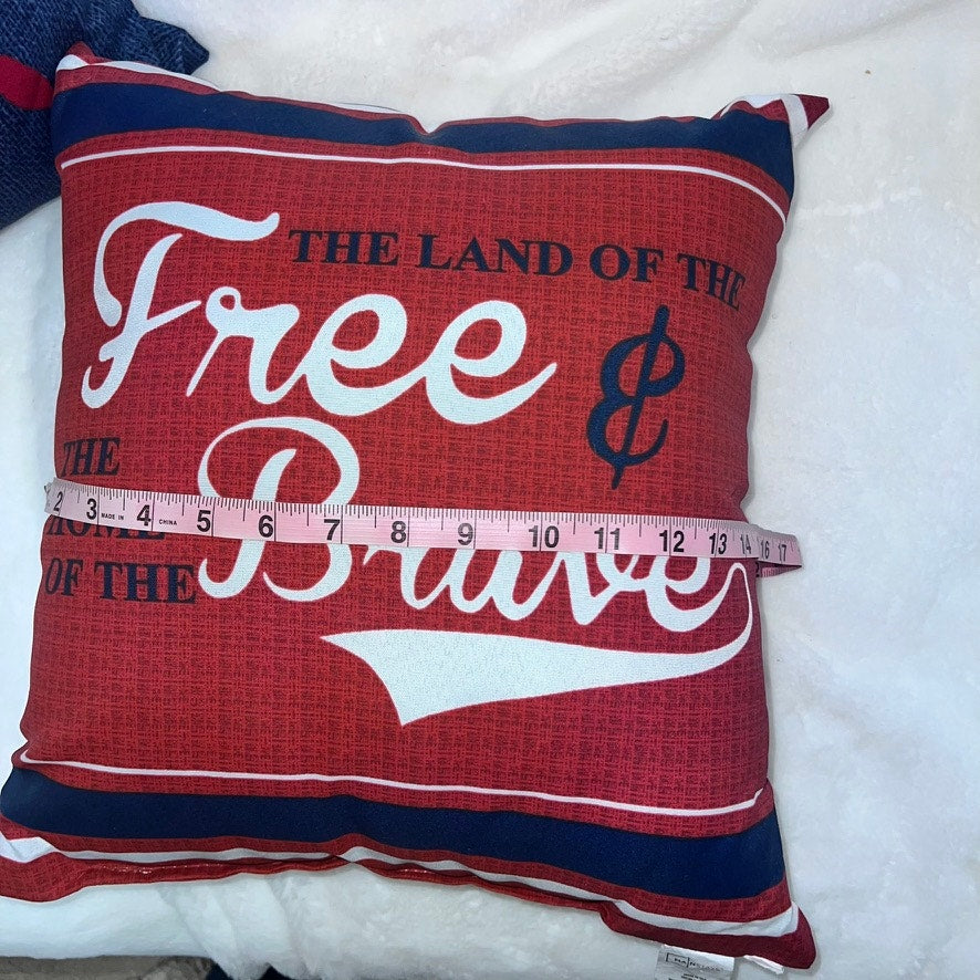 Mainstays Patriotic Throw Pillow Set "Home of the Brave" "Land of the Free"